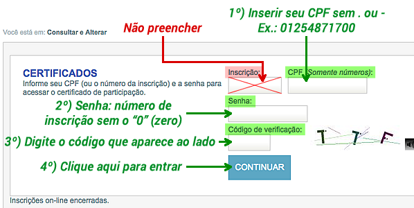 Procedimento para acessar Certificado
